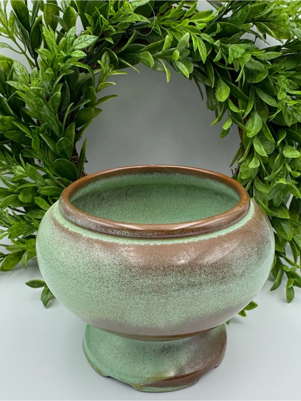 Frankoma Pottery Plainsman Green Planter 22S